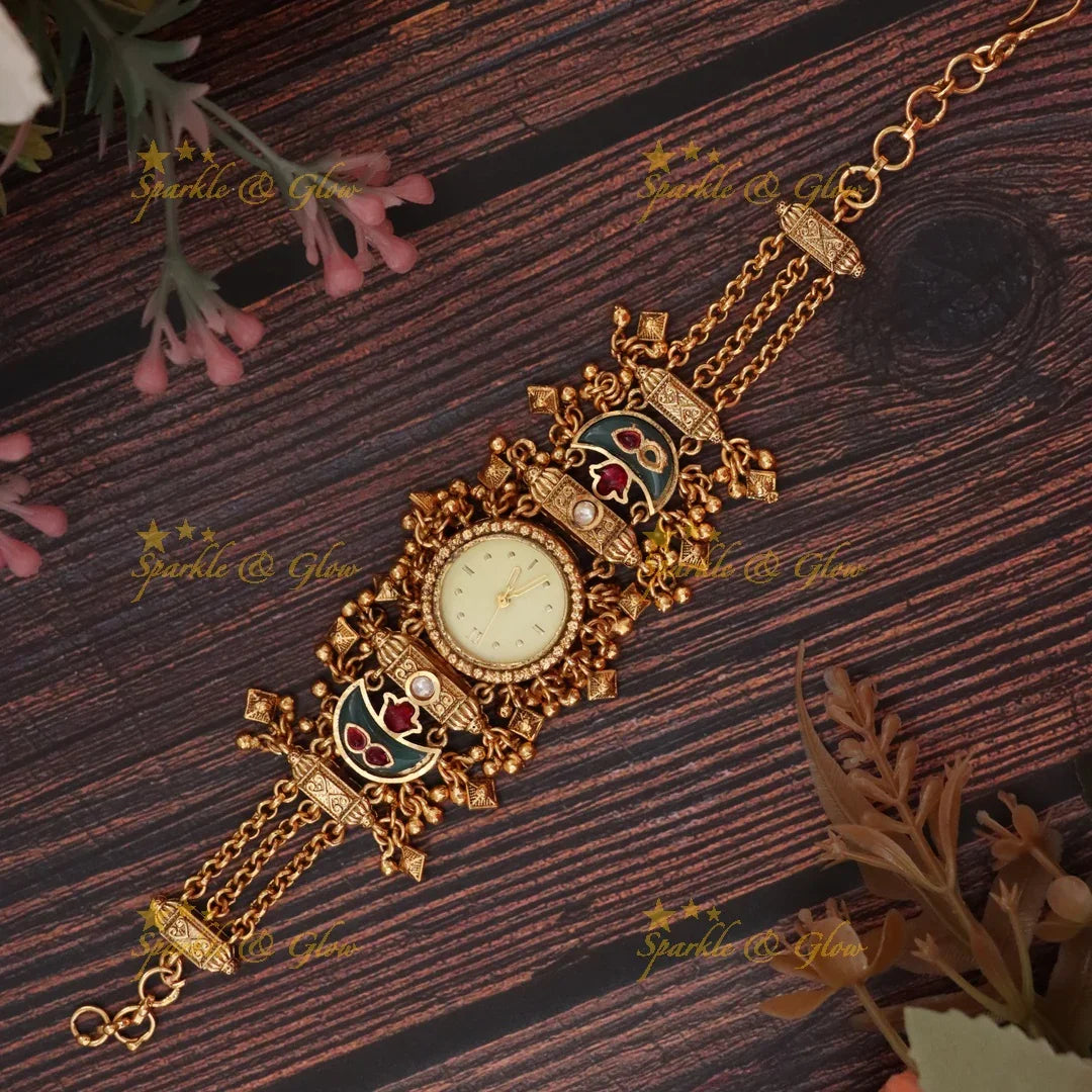 Antique Gold Watch Bracelet – Perfect Festive Accessory Preorder 30 days