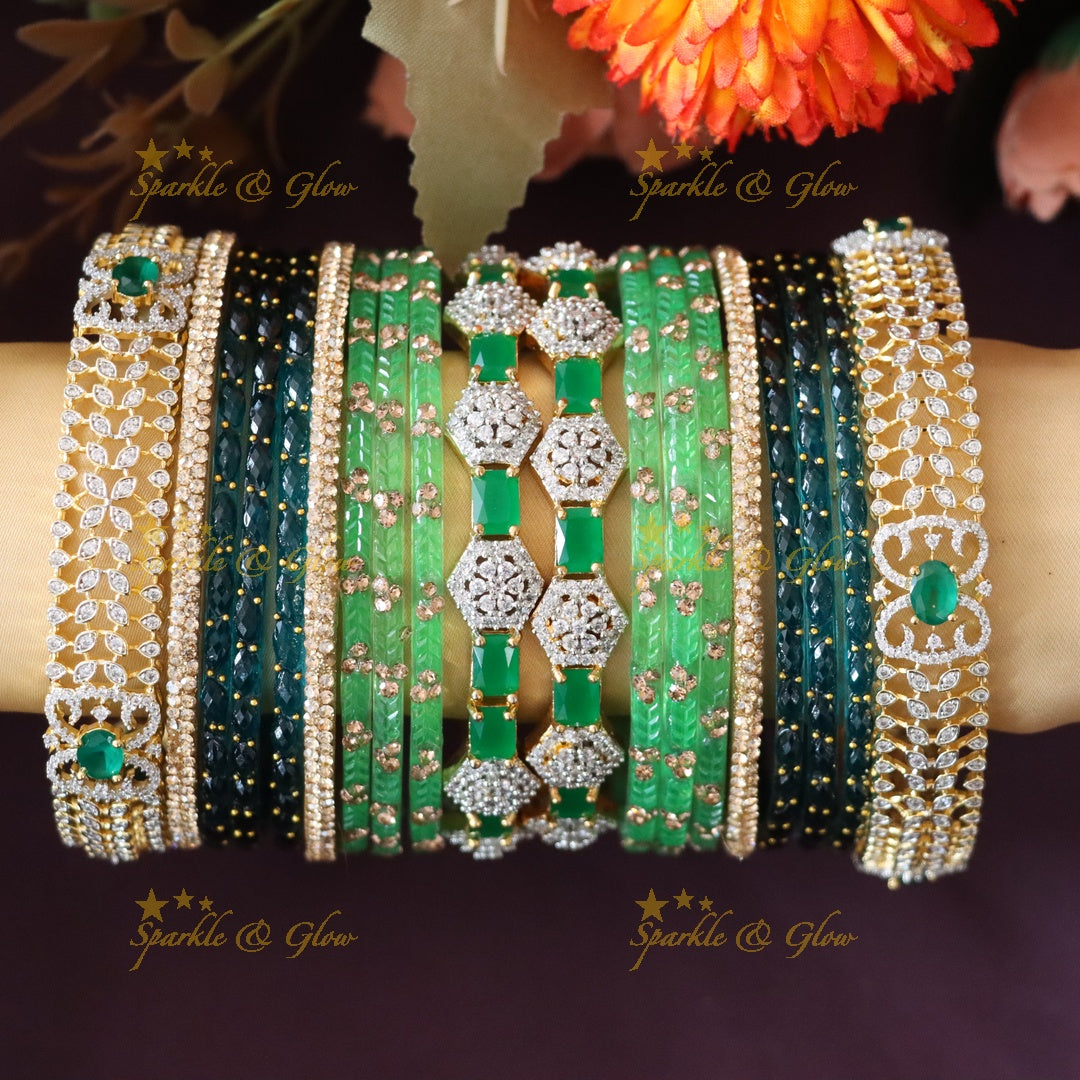 Exquisite Bridal American Diamond Bangle Set Online