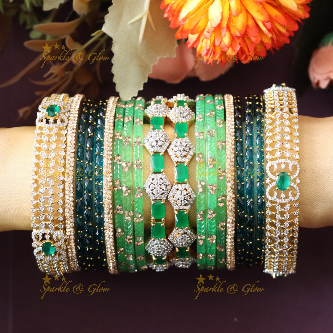 Exquisite Bridal American Diamond Bangle Set Online