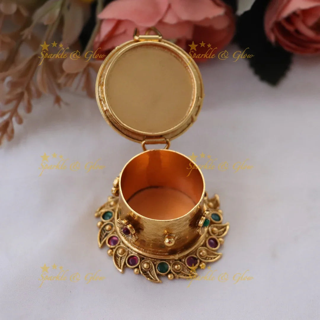 Exquisite Gold Kumkum Box for Festivals & Weddings