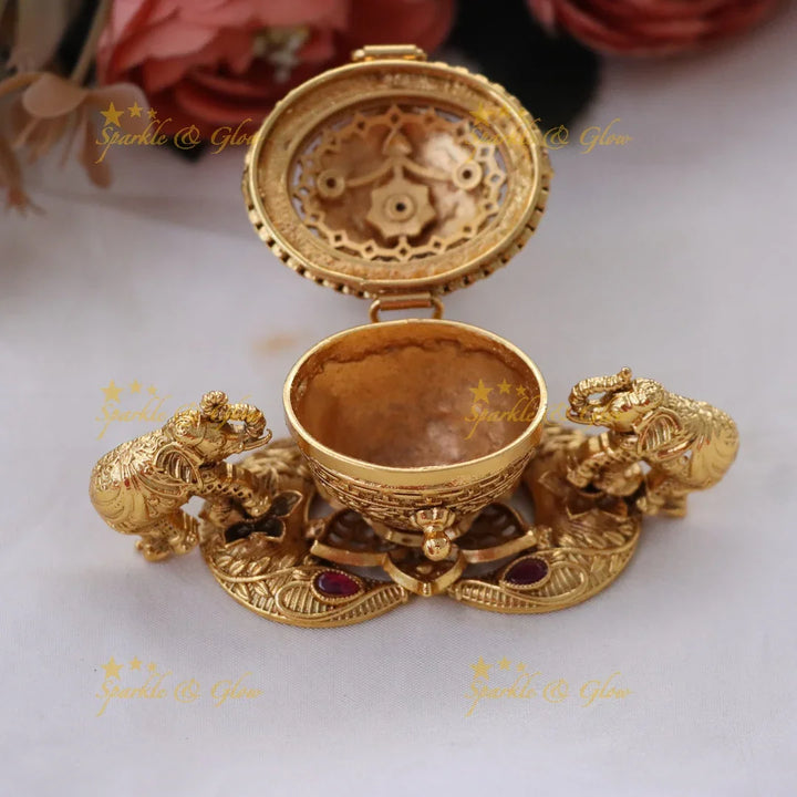 Exquisite Gold Kumkum Box for Celebrations PREORDER