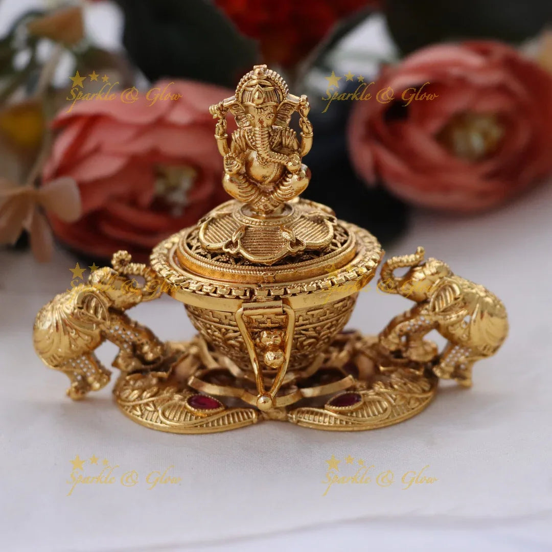 Exquisite Gold Kumkum Box for Celebrations PREORDER