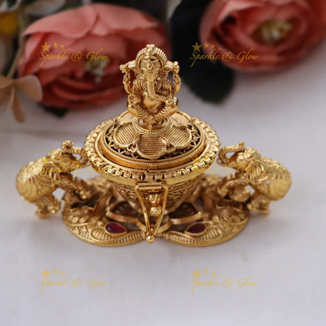 Exquisite Gold Kumkum Box for Celebrations PREORDER