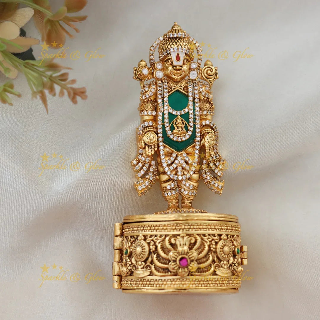 Elegant Indian Gold Kumkum Box for Festive Celebrations