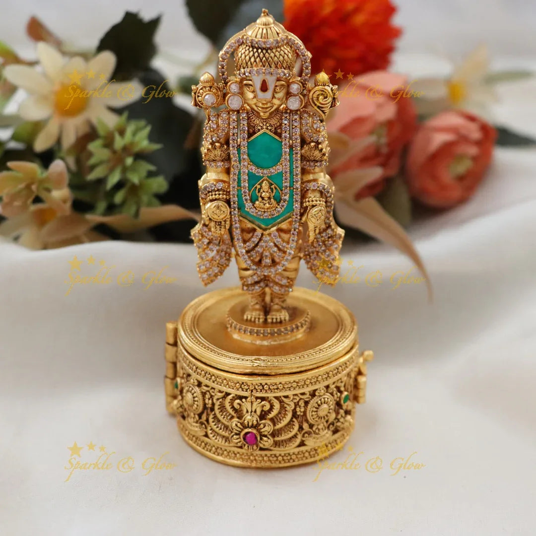 Elegant Indian Gold Kumkum Box for Festive Celebrations