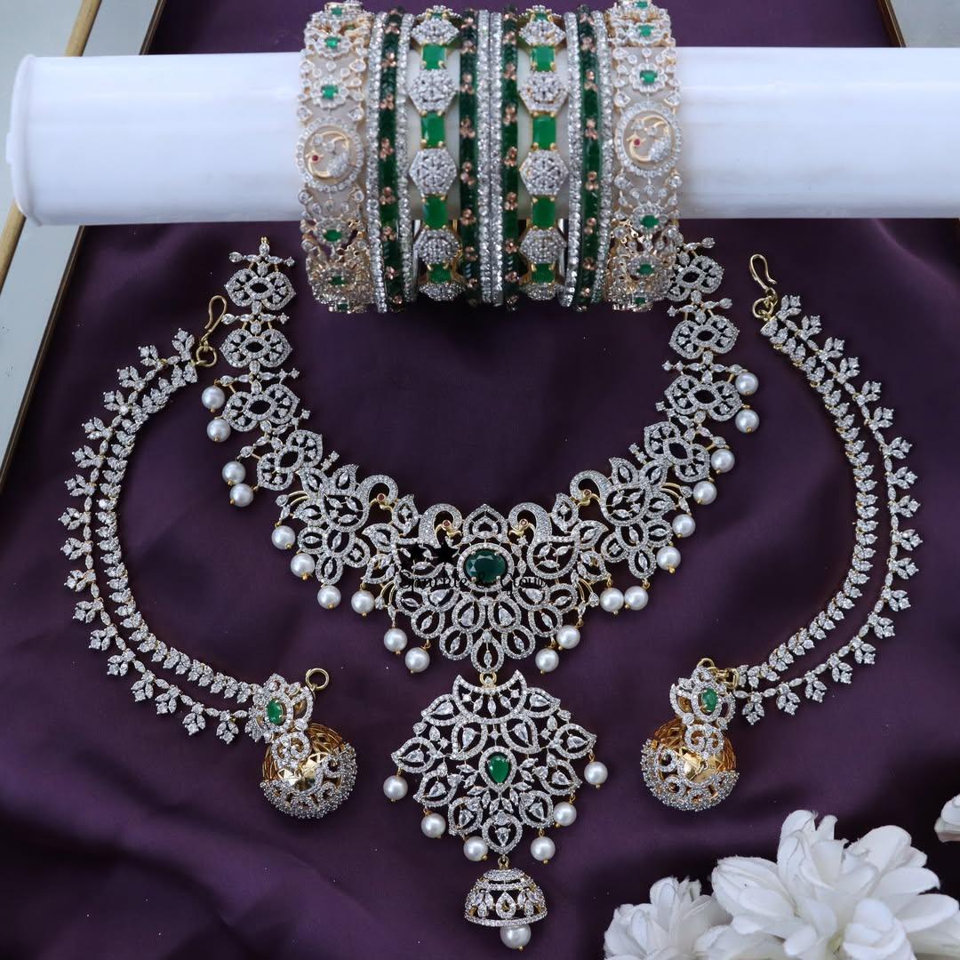 Sparkling American Diamond Bridal Set Online