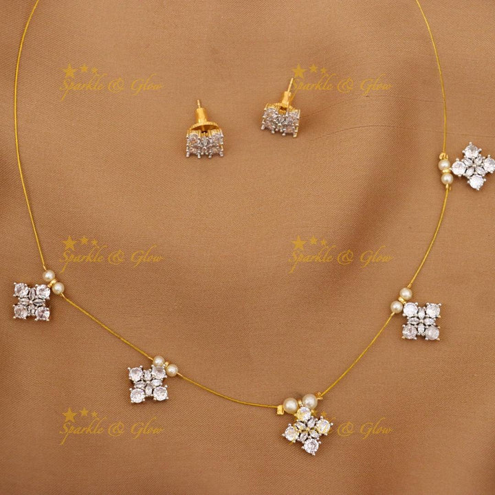 Elegant Floral Pearl Gold-Plated Necklace Set