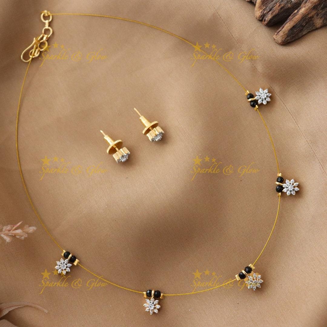 Exquisite Floral Design Invisible Necklace for Weddings
