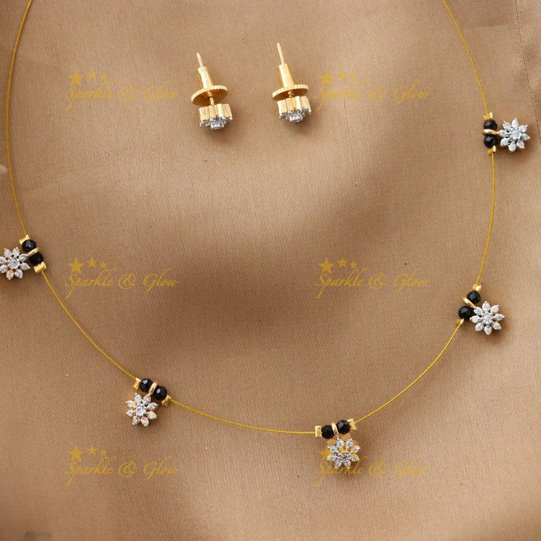 Exquisite Floral Design Invisible Necklace for Weddings
