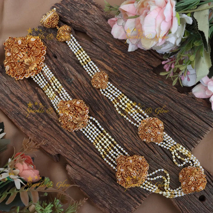 Graceful Peacock & Lakshmi Hair Accessory for Weddings