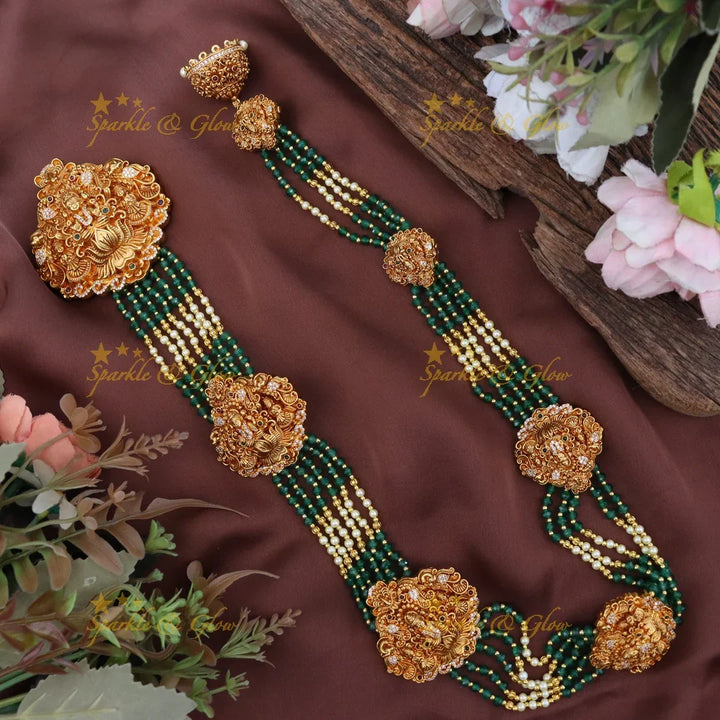 Graceful Peacock & Lakshmi Hair Accessory for Weddings