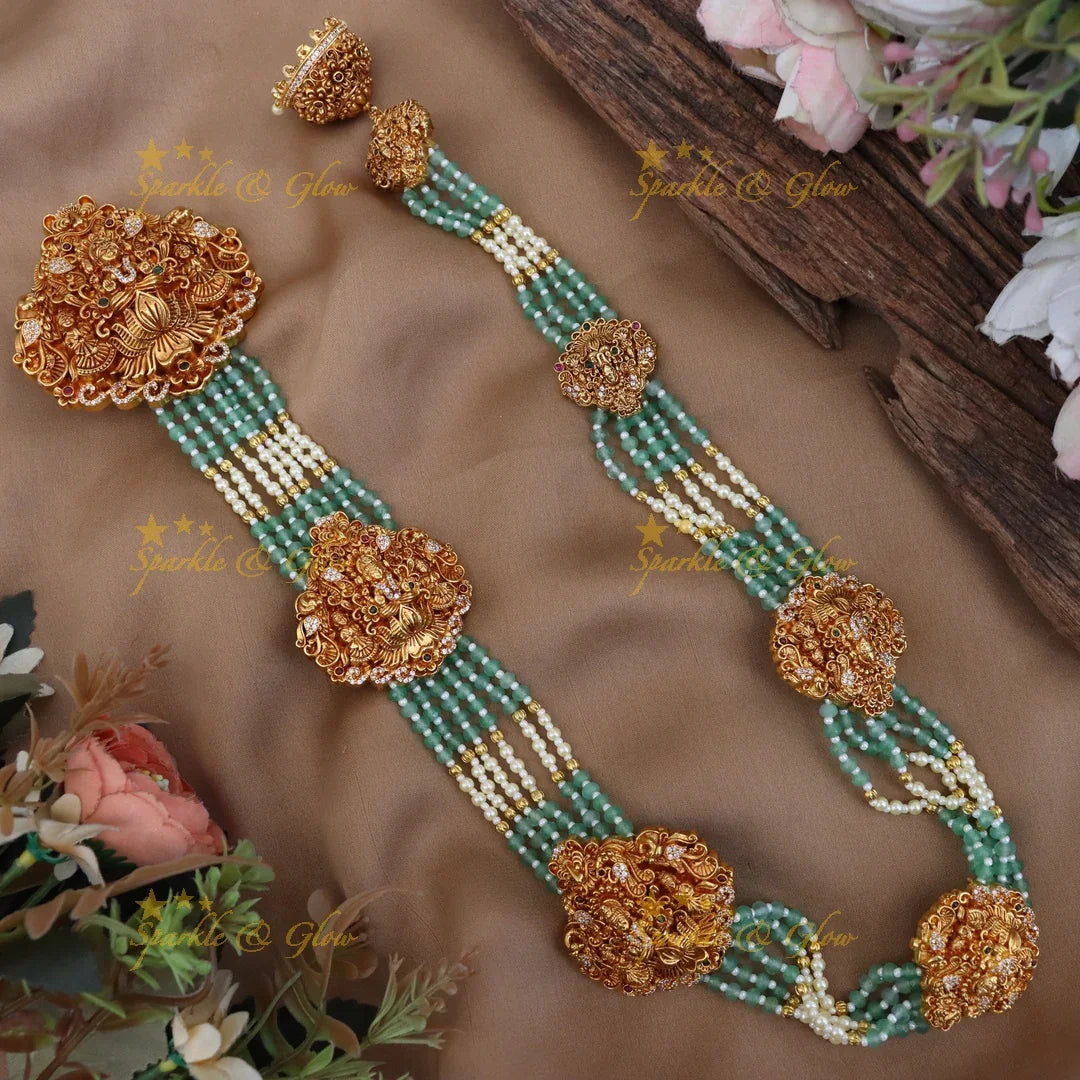 Graceful Peacock & Lakshmi Hair Accessory for Weddings