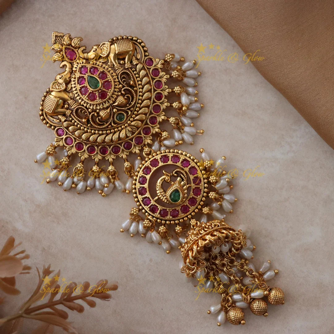 Exquisite Peacock Elephant Jadabilla Hairpiece for Weddings