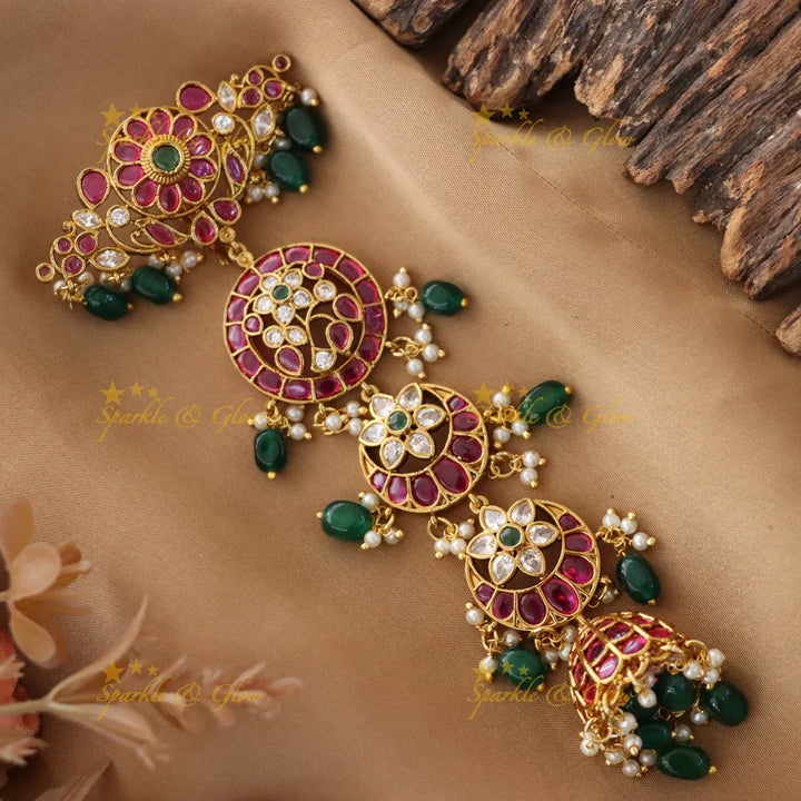 Exquisite Floral Half Moon Jhumka for Bridal Elegance