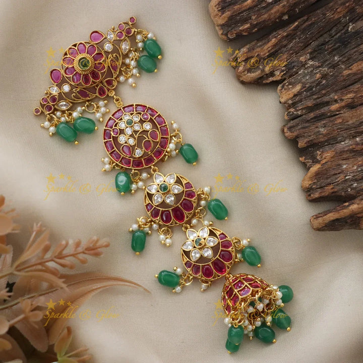 Exquisite Floral Half Moon Jhumka for Bridal Elegance