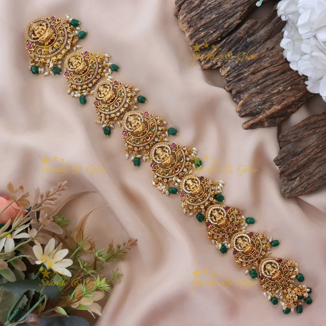 Exquisite Lakshmi Leaf Hair Accessory - Temple Design