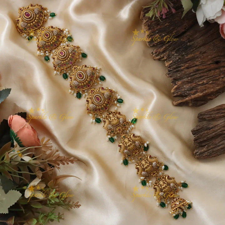 Exquisite Lakshmi Peacock Jadabilla | Festive Hair Accessory