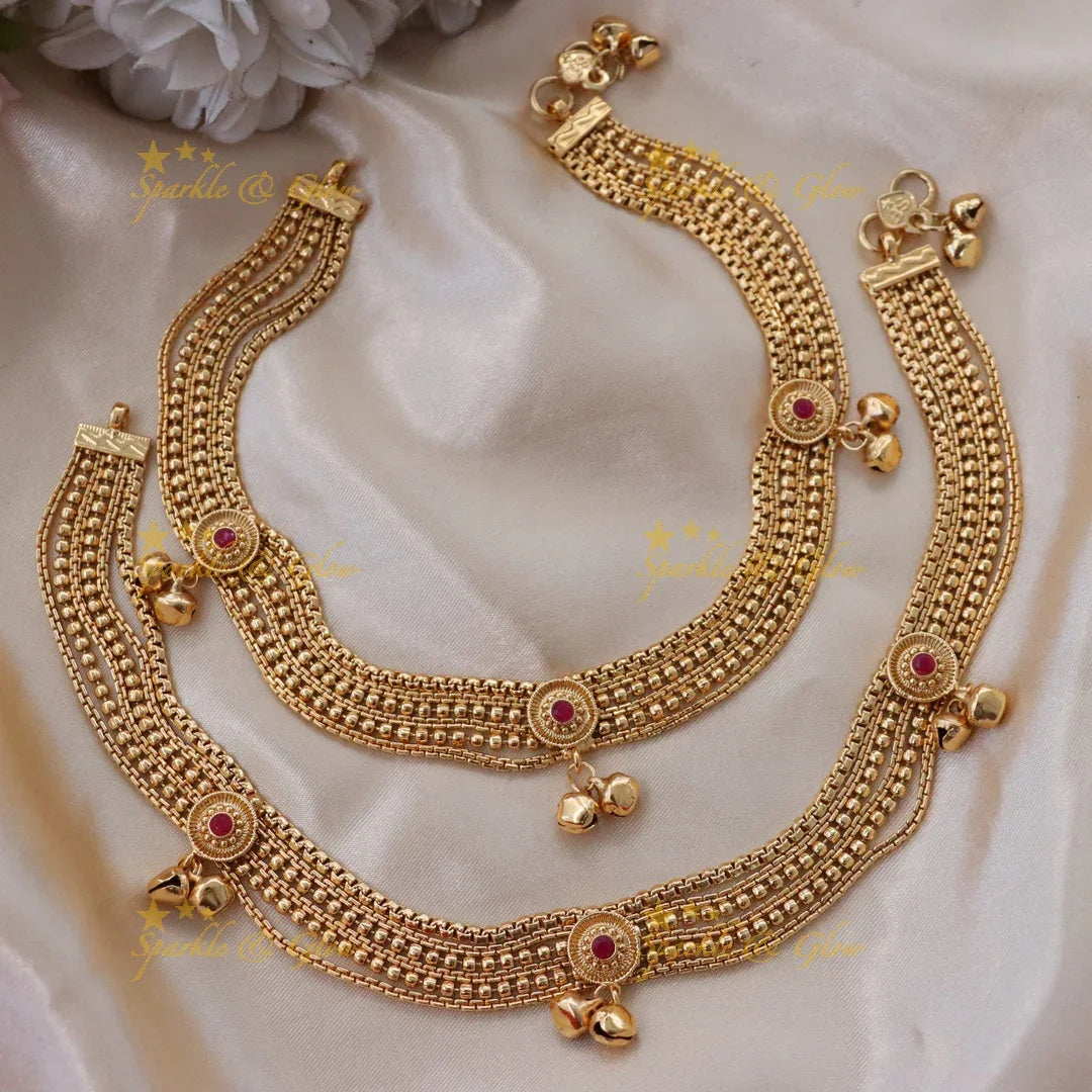Exquisite Gold Alike Anklets for Festive Celebrations
