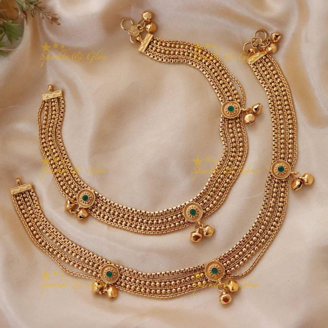 Exquisite Gold Alike Anklets for Festive Celebrations