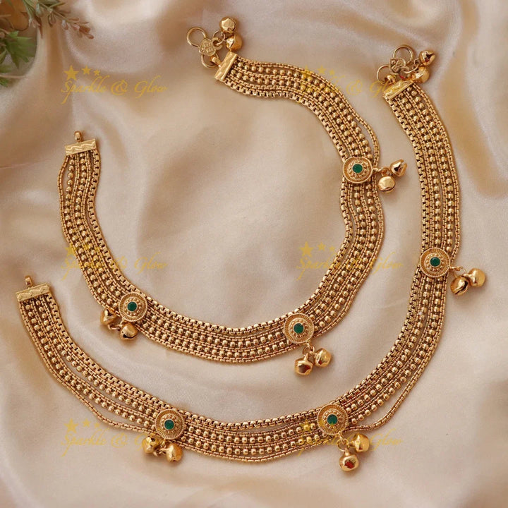 Exquisite Gold Alike Anklets for Festive Celebrations