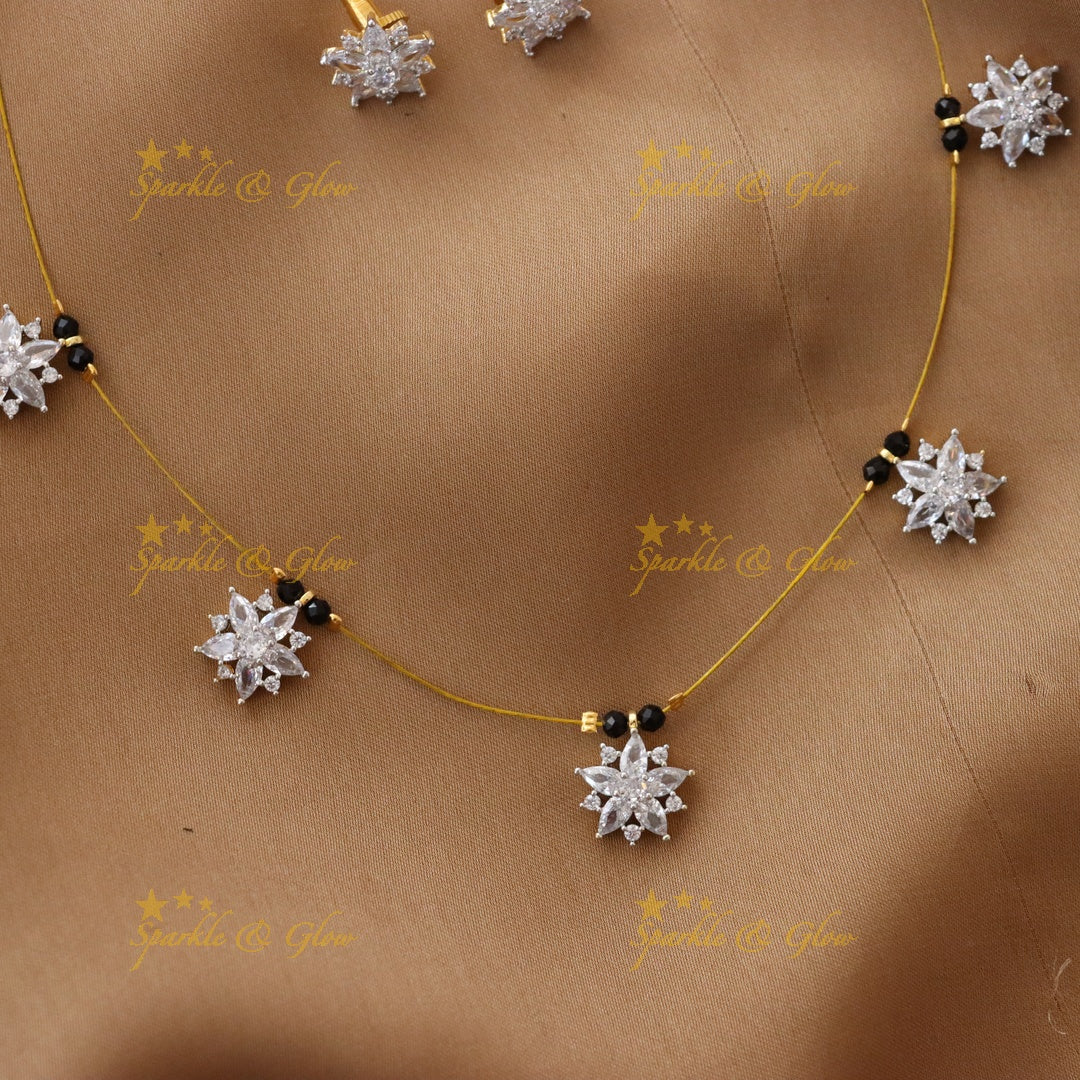 Exquisite Black Beads Gold Necklace for Celebrations