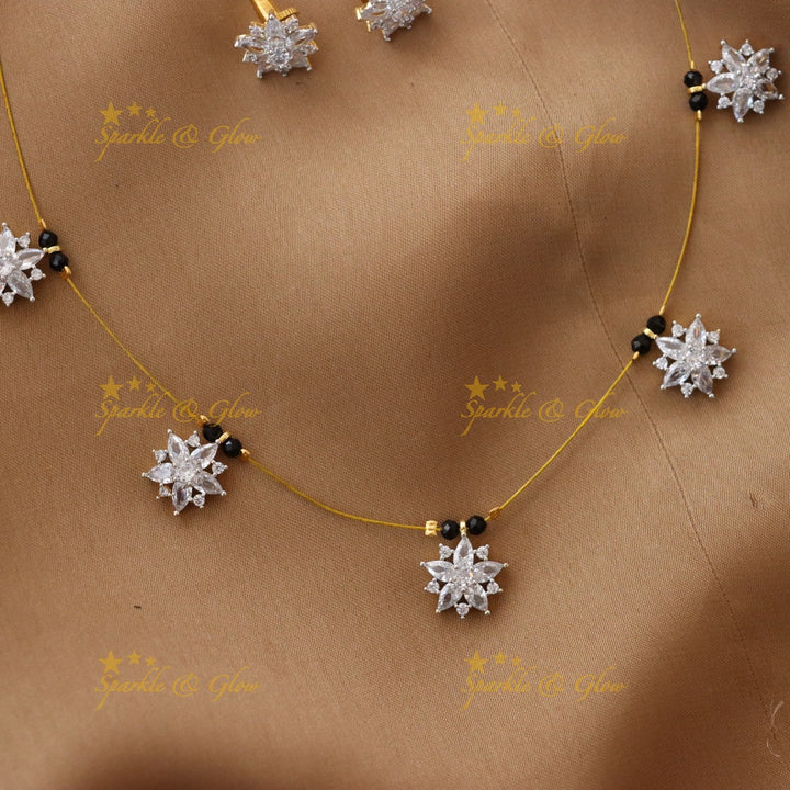 Exquisite Black Beads Gold Necklace for Celebrations