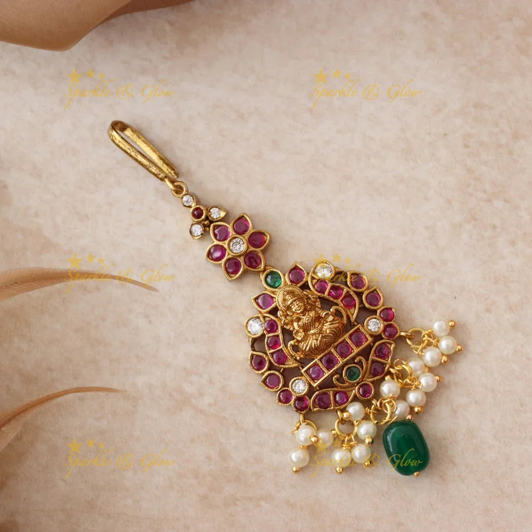 Exquisite Gold Lakshmi Maang Tikka for Festive Weddings