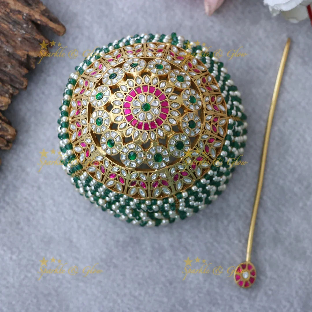 Elegant Gold Bridal Hair Bun Accessory for Weddings