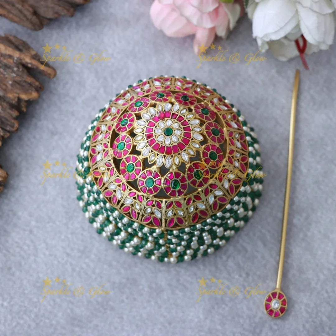 Elegant Gold Bridal Hair Bun Accessory for Weddings