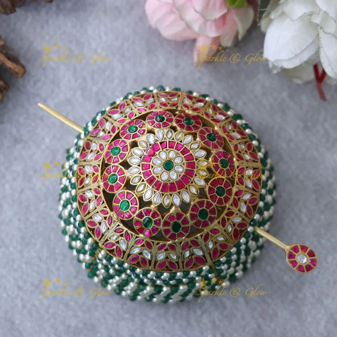 Elegant Gold Bridal Hair Bun Accessory for Weddings