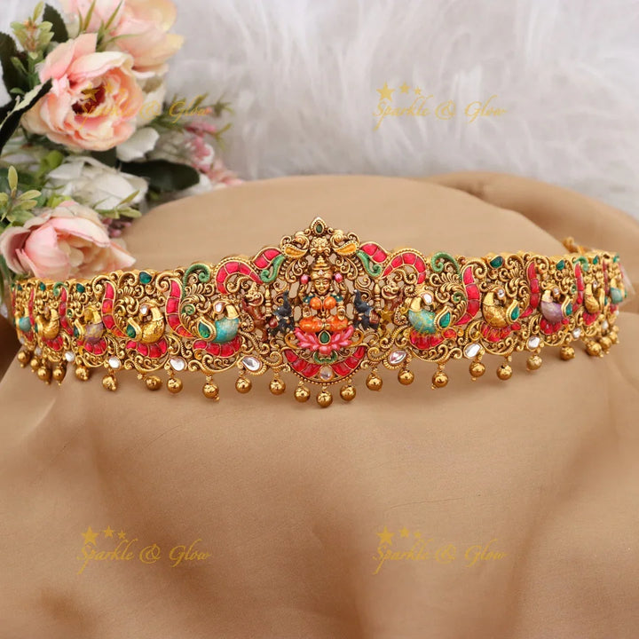 Luxurious Lakshmi Gold Hip Belt for Weddings
