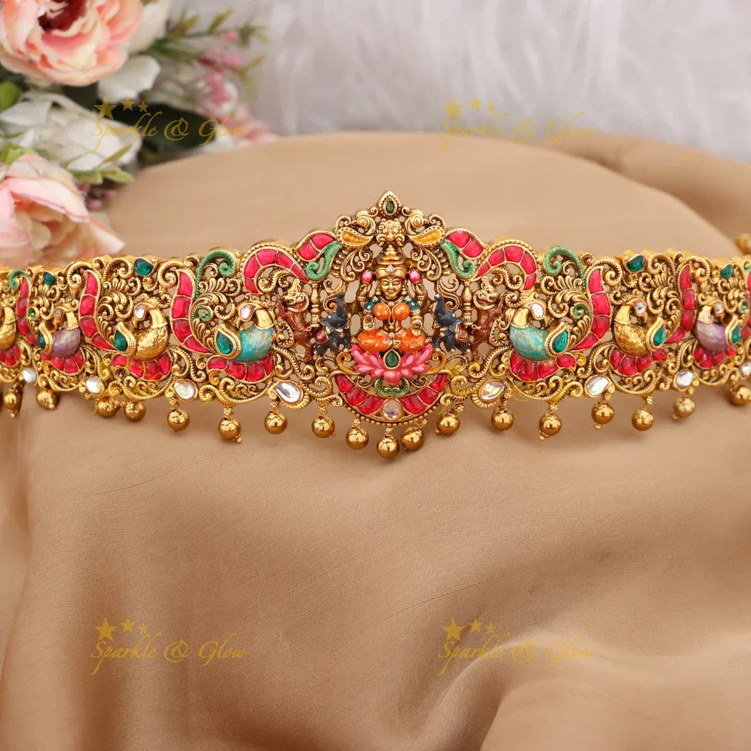 Luxurious Lakshmi Gold Hip Belt for Weddings