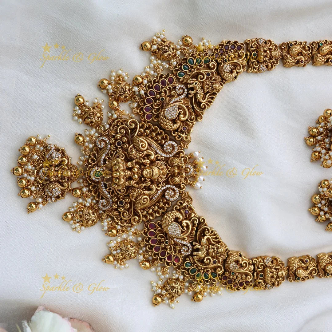 Exquisite Gold Lakshmi Necklace - Temple Collection