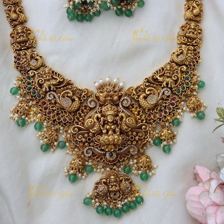 Exquisite Gold Lakshmi Necklace - Temple Collection