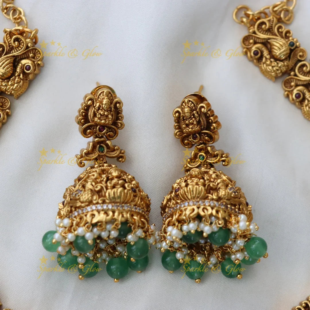 Exquisite Peacock Pearl Temple Necklace for Elegance