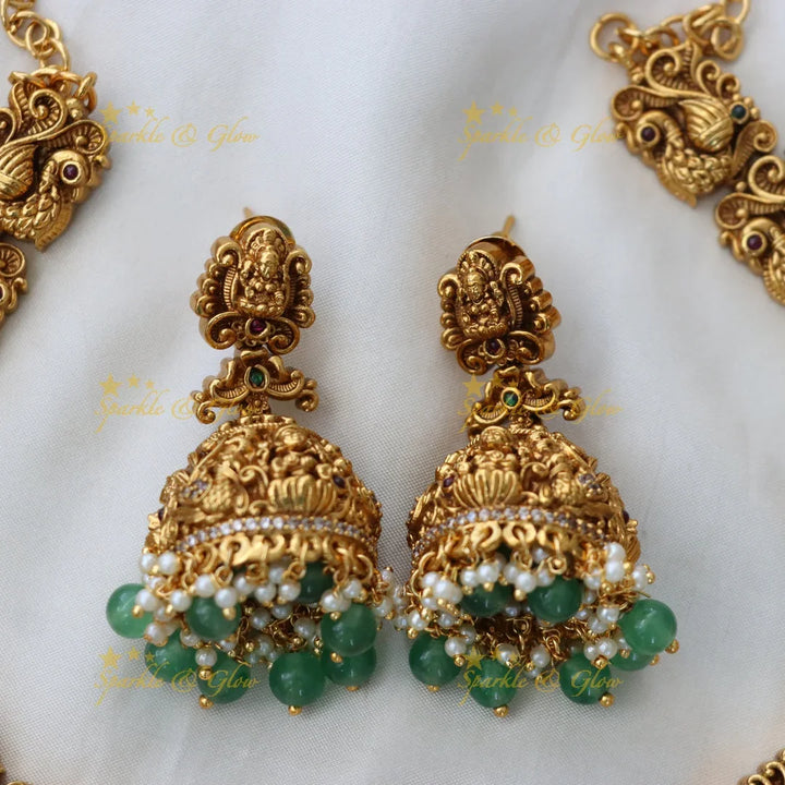 Exquisite Peacock Pearl Temple Necklace for Elegance