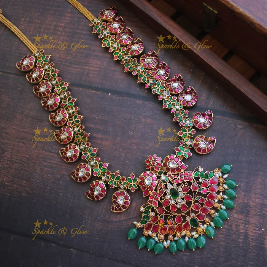 Jadau kundan Mango Haram- PREORDER. Takes 25-30 days once order is placed. Cancellation not allowed - Sparkle and Glow