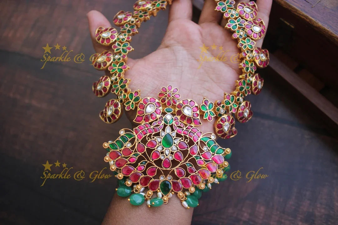 Jadau kundan Mango Haram- PREORDER. Takes 25-30 days once order is placed. Cancellation not allowed - Sparkle and Glow