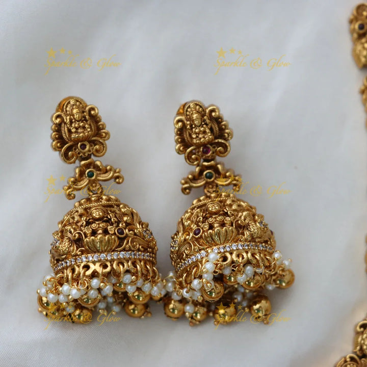 Exquisite Peacock Pearl Temple Necklace for Elegance