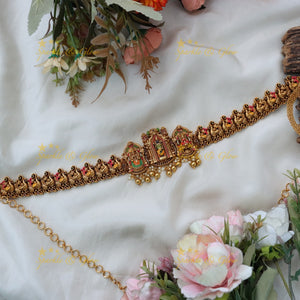 Stunning Temple Design Gold Hip Chain for Elegance