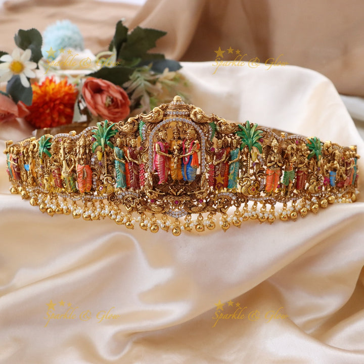 Exquisite Gold Temple Hip Belt for Wedding Glamour