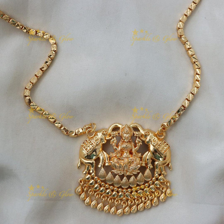 Exquisite Temple Lakshmi Haram Necklace - Festive Jewelry