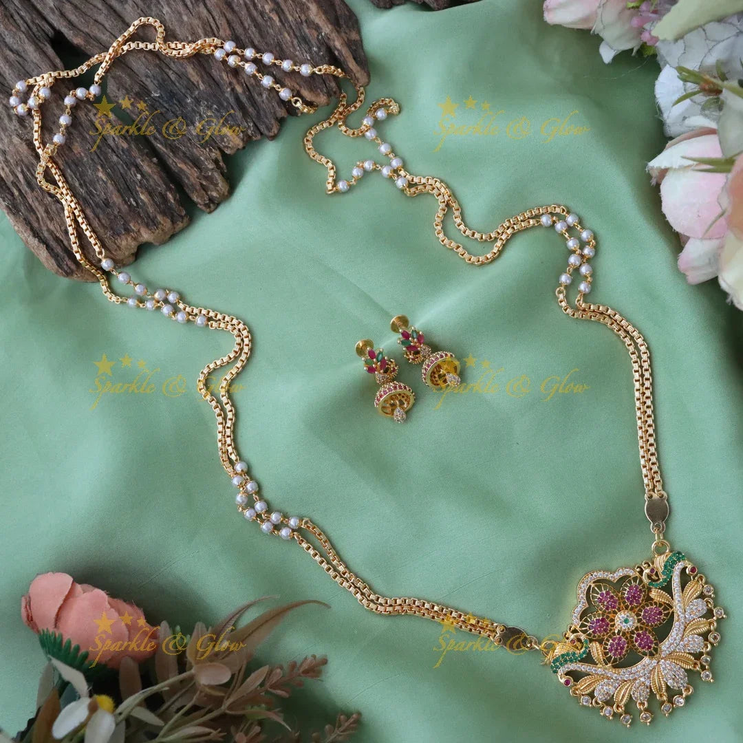 Exquisite Floral Pearl Haram Necklace for Weddings