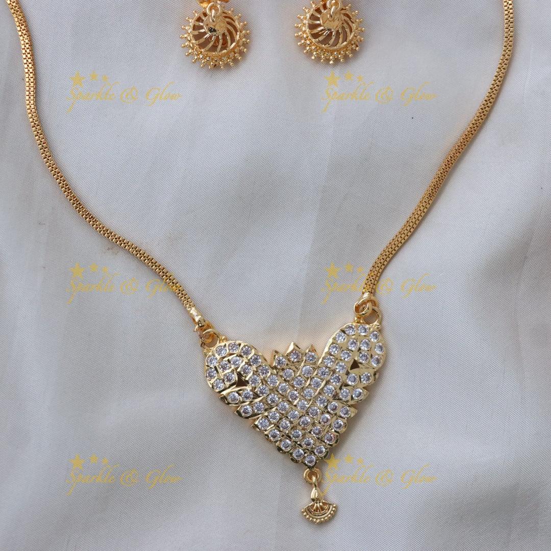 Elegant Gold-Plated Bridal Necklace Set for Weddings