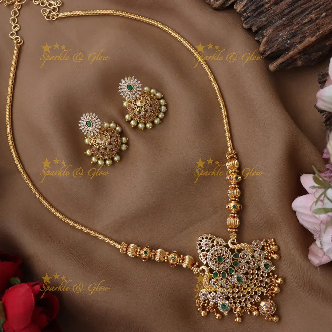 Stunning Peacock Necklace Set for Weddings & Festivities