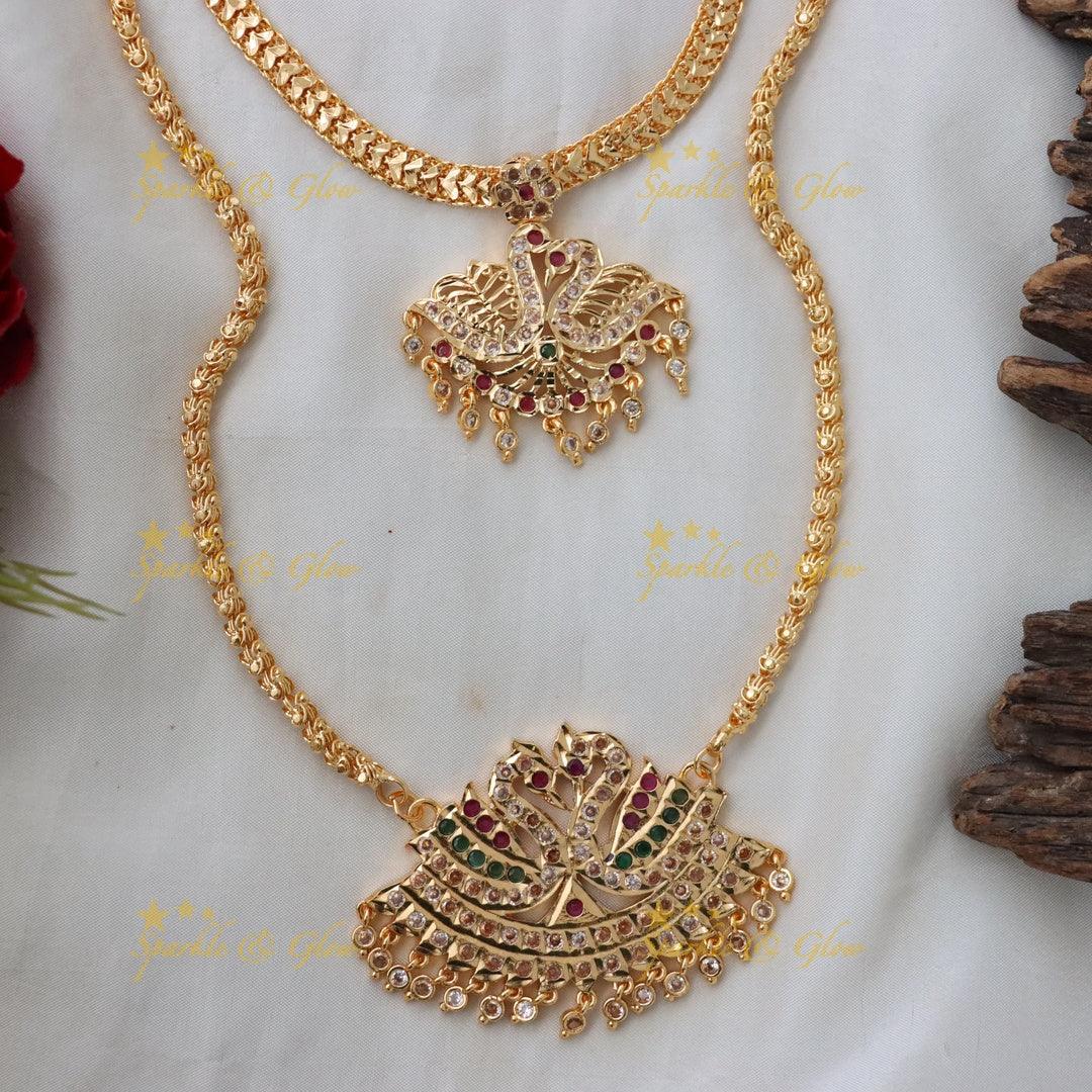 Exquisite Peacock Bridal Necklace Set - Shop Now | Sparkle & Glow