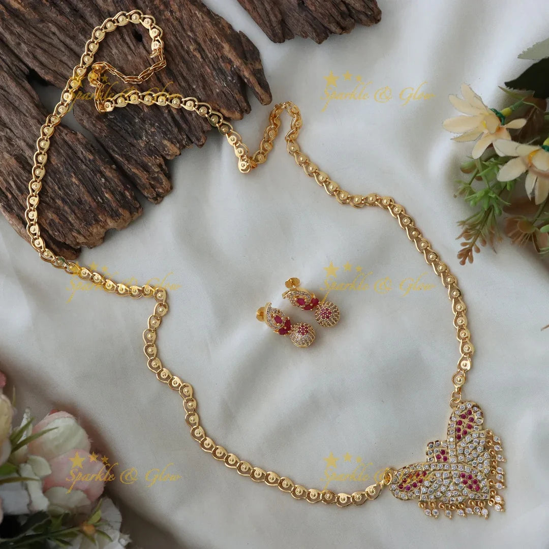 Exquisite Gold Balls White Stone Long Necklace