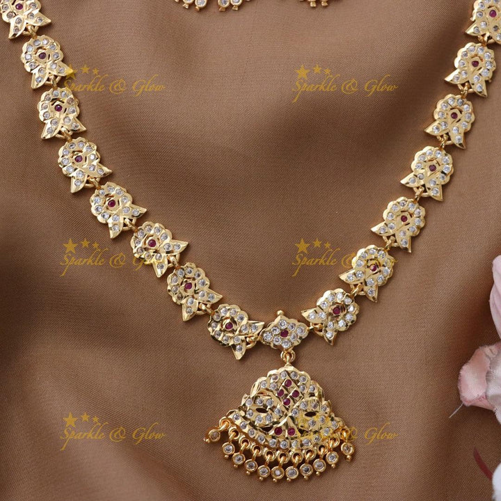 Exquisite Fish Carved Gold Haram Necklace Set Online