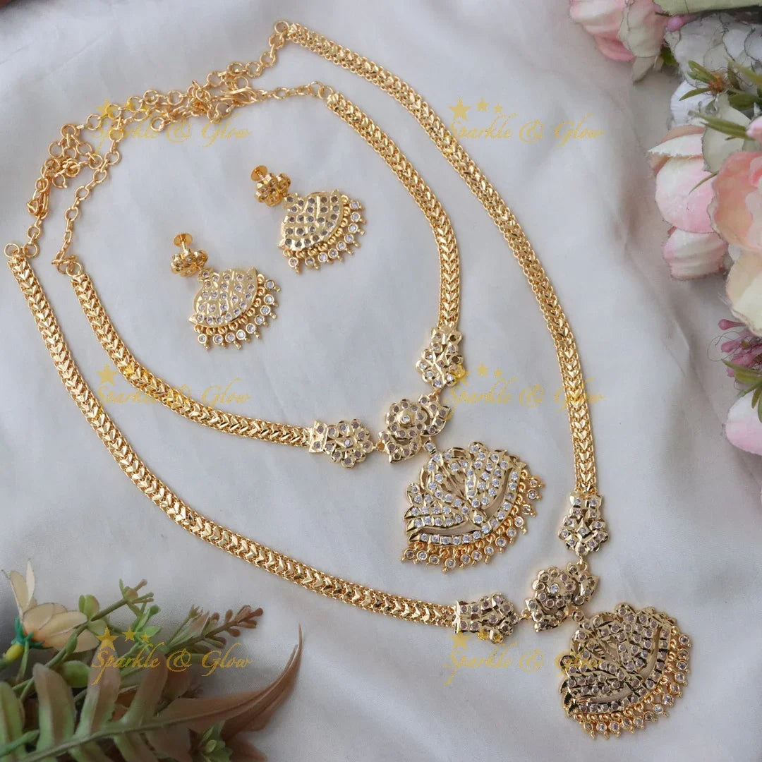 Exquisite Bridal Peacock Gold Necklace Set for Weddings