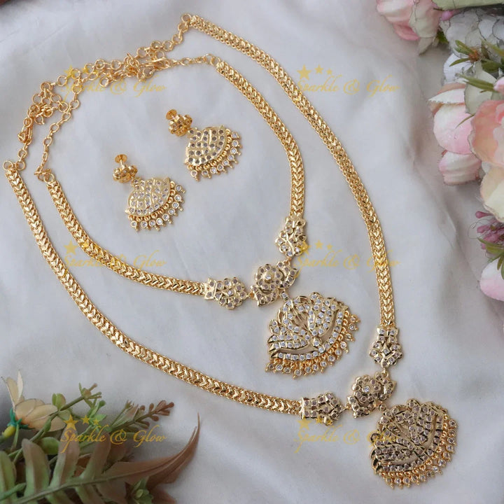 Exquisite Bridal Peacock Gold Necklace Set for Weddings